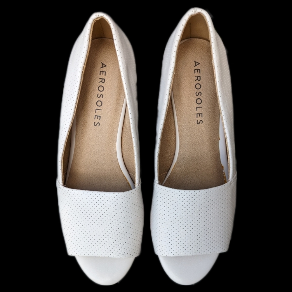 NEW Cork Wedge AEROSOLES Off-White Size 8 - Picture 3 of 7